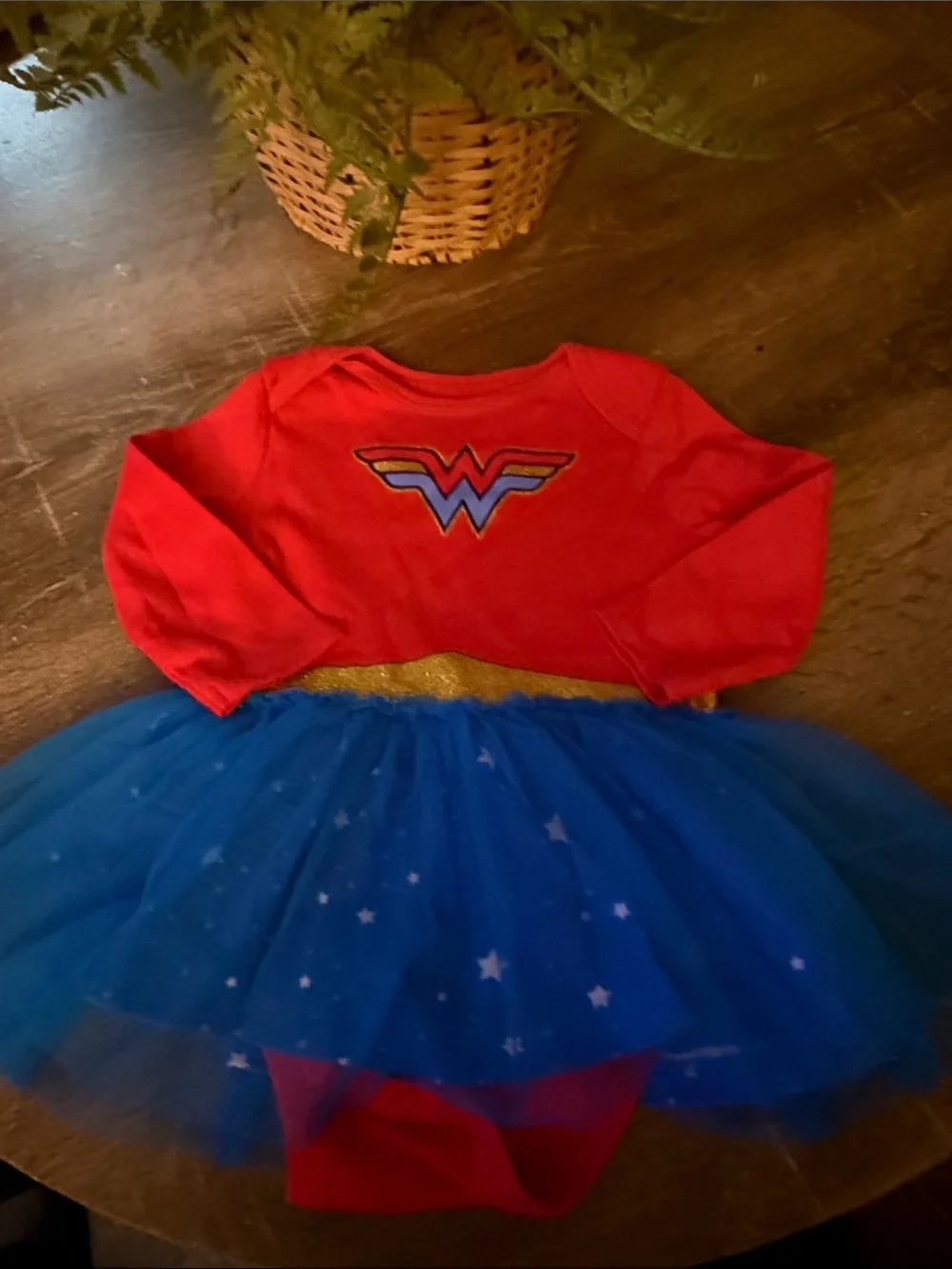 Girls Superhero Tutu Dress Costume in Red & Blue